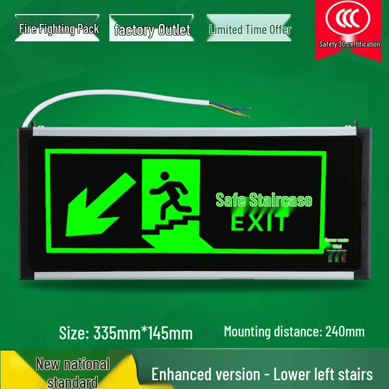 LED Fire Emergency Exit Sign with Plug-In for Evacuation Routes