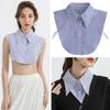 Stripes False Collar Detachable Lapel Half Shirt New Fake Collar  Women Girls