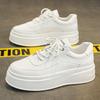 Fashion New Men's White Patent Leather Height Increasing Shoes Male Sports Walking Sneakers Tenis Masculino Zapatos Hombre