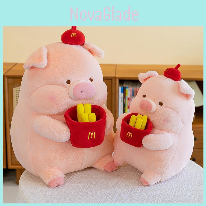 Adorable French Fries Lulu Pig Plush Toy With Pp Cotton Fill For Kids Bedroom Decor