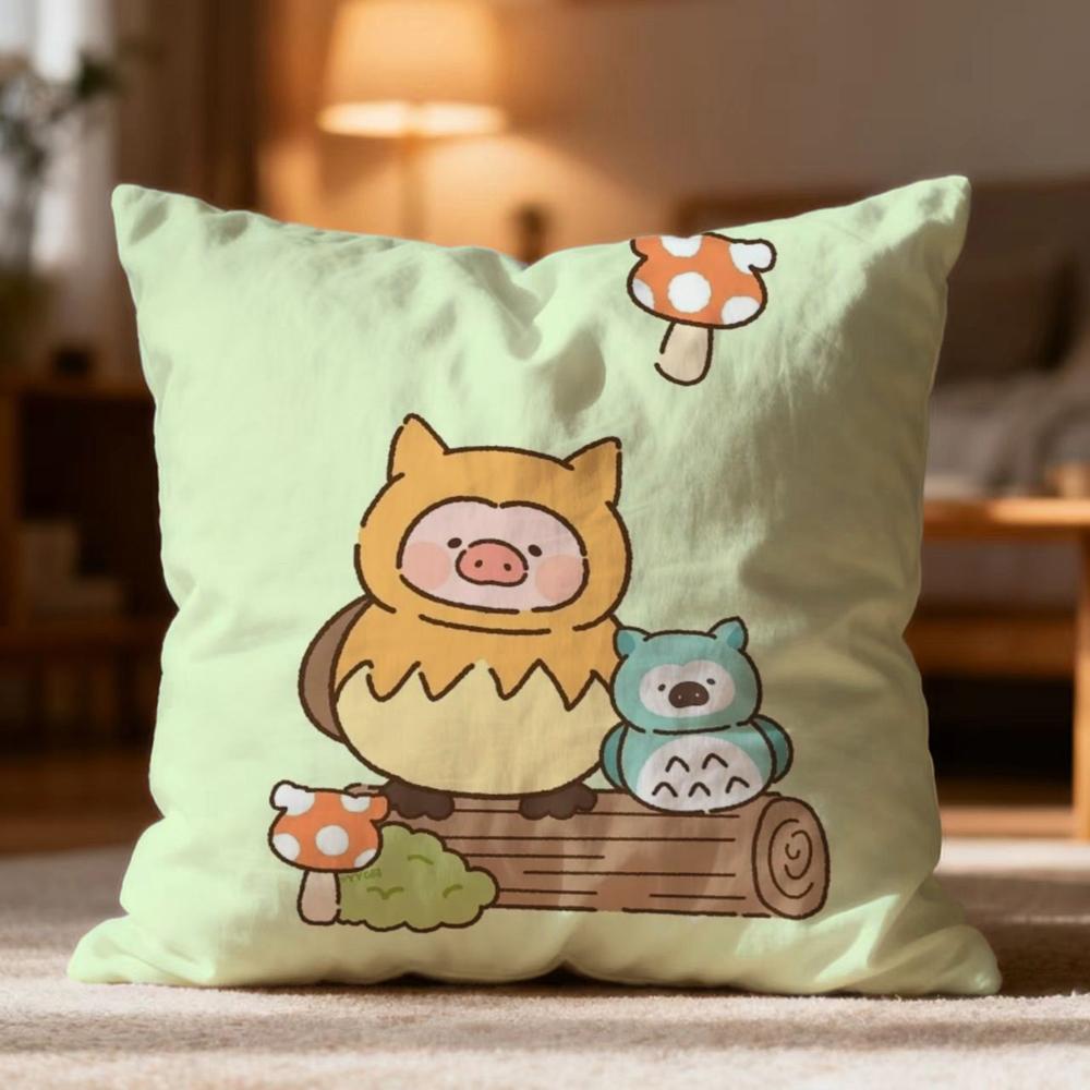 Popular L-Llulu Pig Cushion Cover Soft Washable Pillow Case Multi-Scene For Couch Bed Travel Office Use