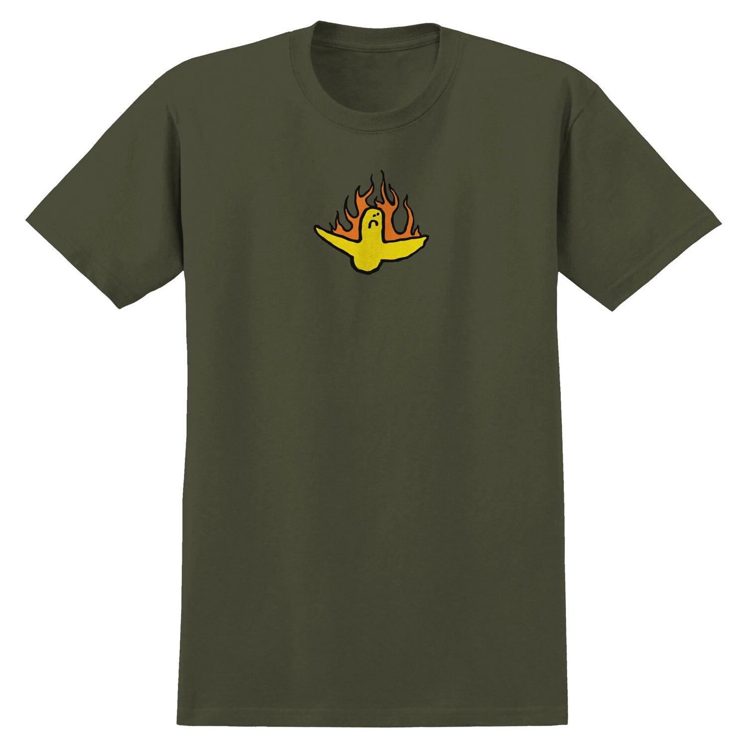 Krooked Skateboards Shirt Firebird Military Green 3XL