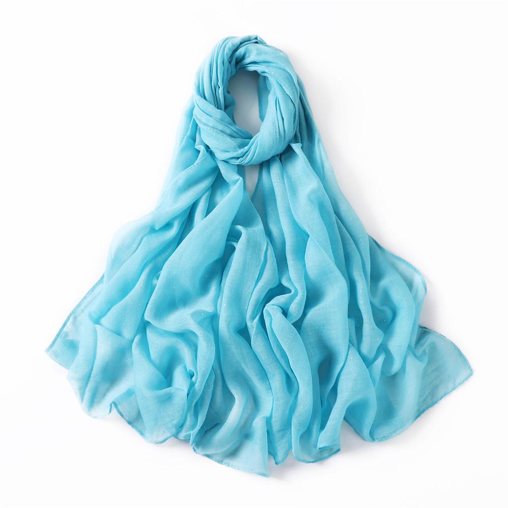 New Summer Shiny Voile Cotton Linen Women Scarf Girls Solid Sunscreen Thin Scarves Soft Foulard Shawl Casual Female Wrap Shawls