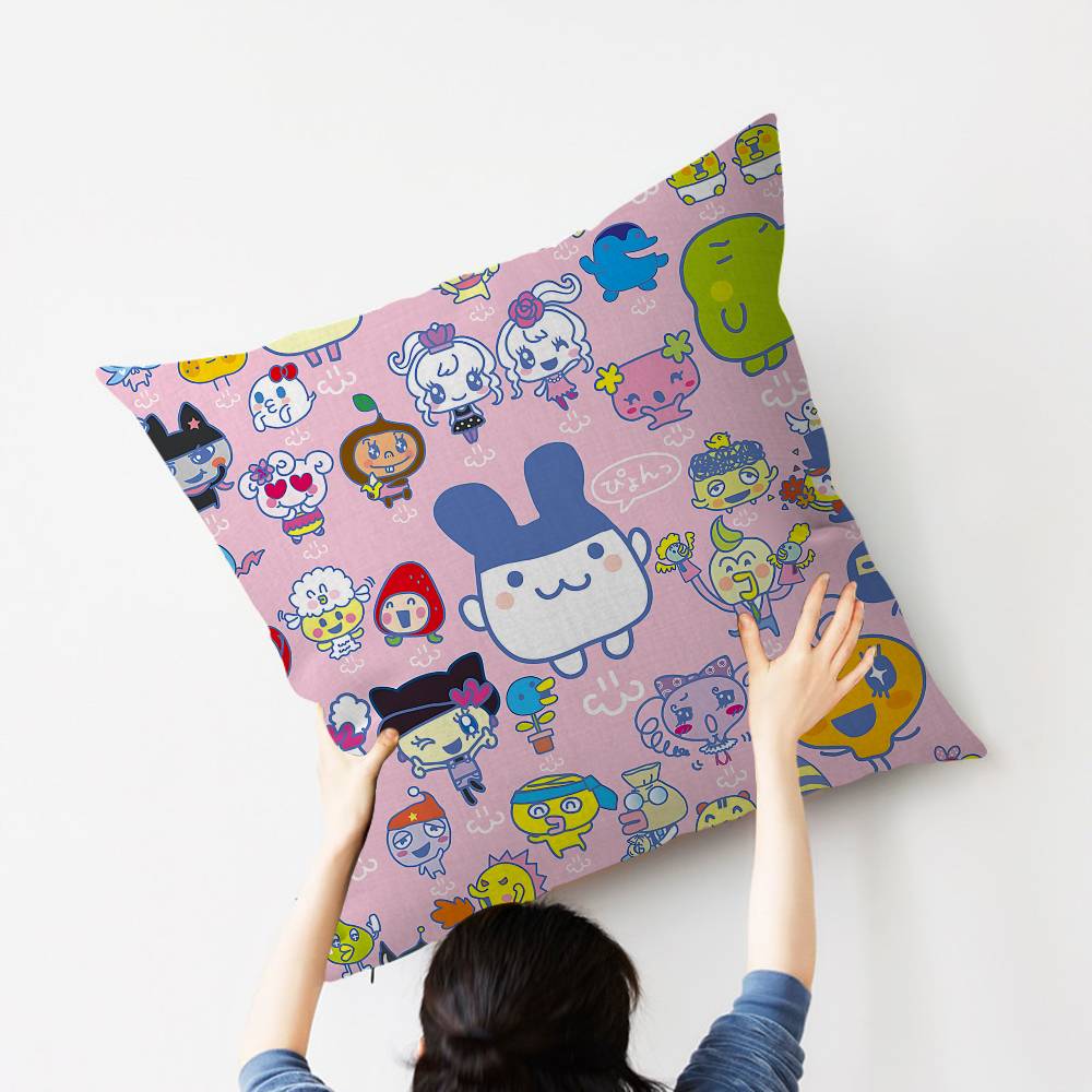 T-tamagotchi-M-ametchiS-kawaii Cushion Cover Polyester Sofa Cushions Decorative Throw Pillows Home Decoration Pillowcover
