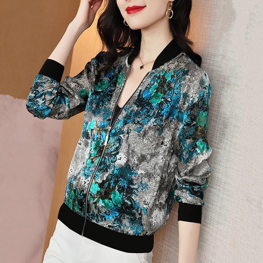 

Маленькое ароматное короткое женское пальто с принтом, бейсбольная форма, лето, новинка, большой размер, свободная куртка-кардиган, шифоновая одежда для защиты от солнца XL