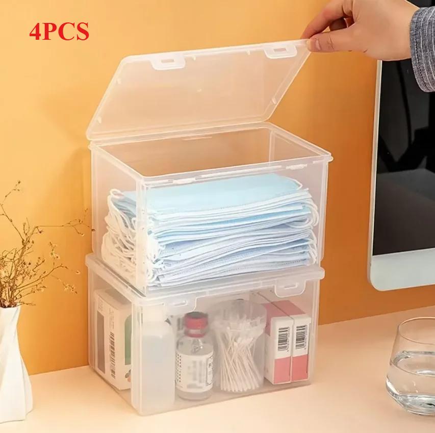 Transparent Large Capacity Mask Storage Box Household Mask Nose Medicine Storeage Compartment
