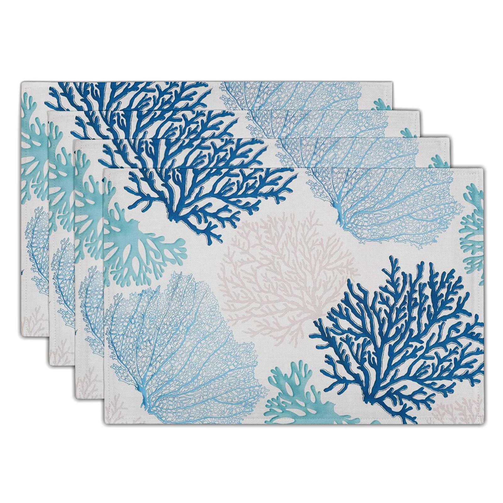 

Boho Flower Placemats, Colorful Bohemian Floral Place Mat Set, Abstract Mexican Decorative Linen Table Mats Non-Slip Washable 2pcs 30x45cm
