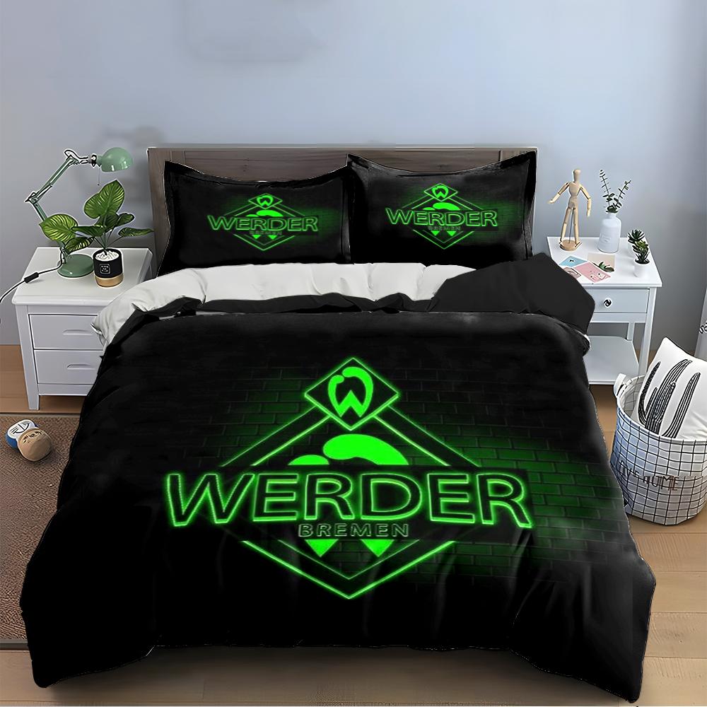 Werder Bremen Neon Bedding Set Bedding Duvet Cover Set Duvet Cover Pillowcases Home Decor (1 * Duvet Cover 2 * Pillowcases, Without Duvet Insert)