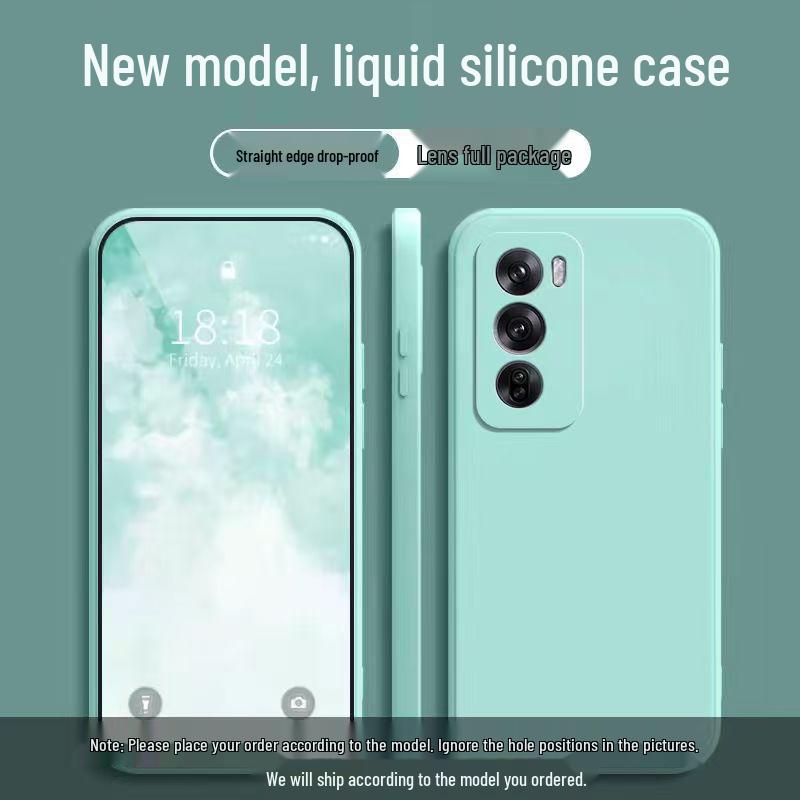 Oppo Reno 12 Pro Case - Solid Color Liquid Full Coverage Drop Protection Soft Cover