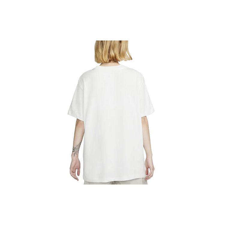 Nike Logo Letter Print Round Neck Loose Short Sleeve T-Shirt Women Tops White DX7919-121