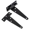1/6set Steel T Shape Hinge Iron Triangle Hinge Rustproof Heavy Duty Furniture Hardware Black Home Door Gate Cabinet Hinges