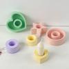 DIY Round Candle Holder Silicone Molds Star Heart Shape Plaster Resin Candlestick Mould Candle Accessories Tool Home Table Decor