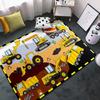 Construction Rugs for Boys Room Construction Play Non Slip Flannel Carpet for Playroom Decor Rug with Truck Tractor Print Mat