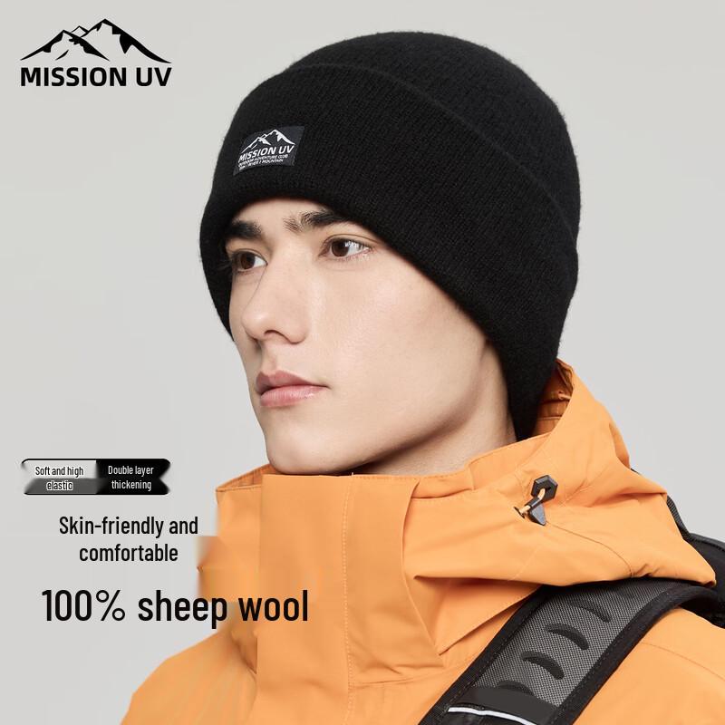 MISSION Men s Warm Wool Knit Hat Regular чёрный