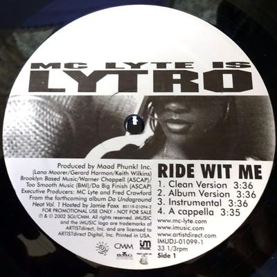 12inch Record MC LYTE IS LYTRO - Ride Wit Me/God Said Lyte IMUDJ010991 iMusic 2002 US Rap & Hip-Hop/R&B Used