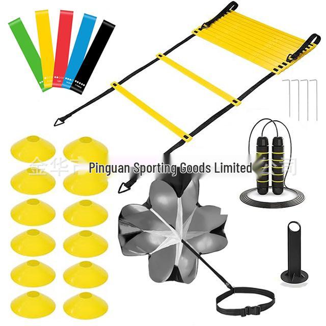 Agility Training Set: Ladder, Cones, Markers & Resistance Parachute for Football