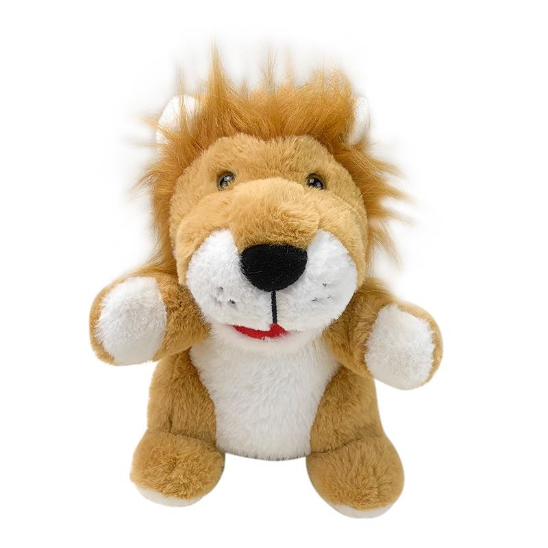 Jungle Animal Hand Puppets Lion Tiger Deer Monkey Plush Toys For Kids