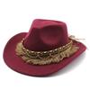 Sombrero de Fieltro Estilo Étnico Vintage con Ala Ancha Para Hombres Mujeres Protección Solar de Verano