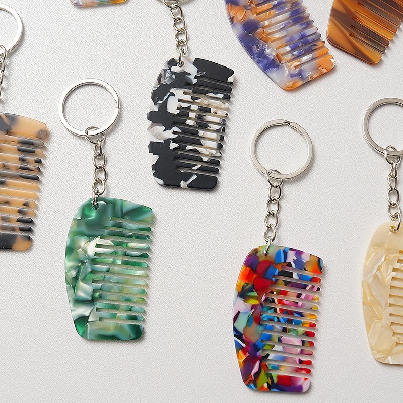 Loe| Acetate Mini Comb Keychain Women Bag Pendant Key Ring Cute Things Cheap Gift For Best Friends