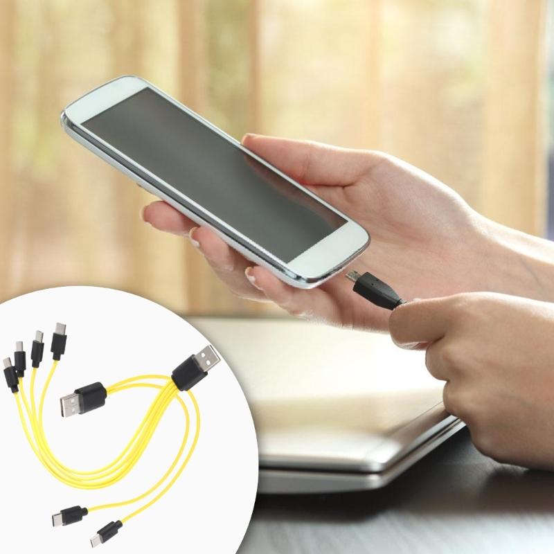 Multi Device Charging Cord Male USB to Multi Male Type C Port Power Sypply Cable Wire Line Support Quick Charging