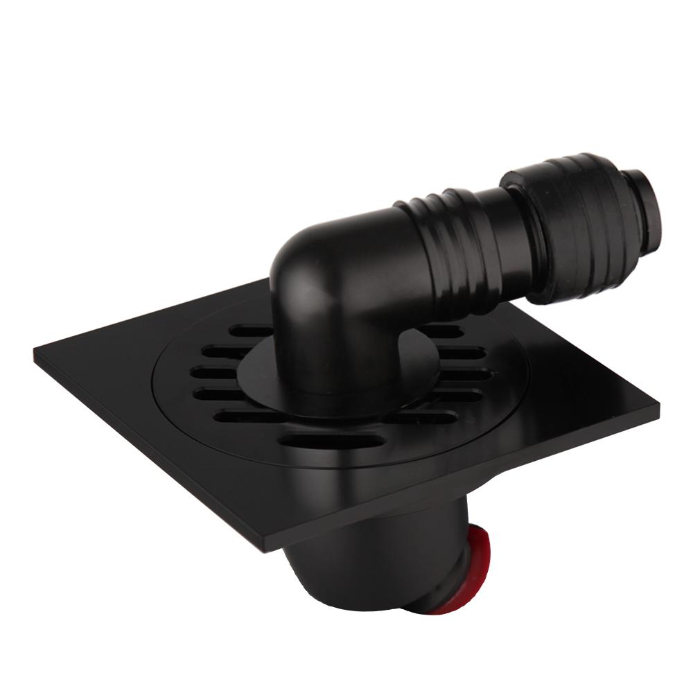Stainless Steel Floor Drain for Washing Machine Square Floor Drain for Bathroom (Black,Stainless Steel)