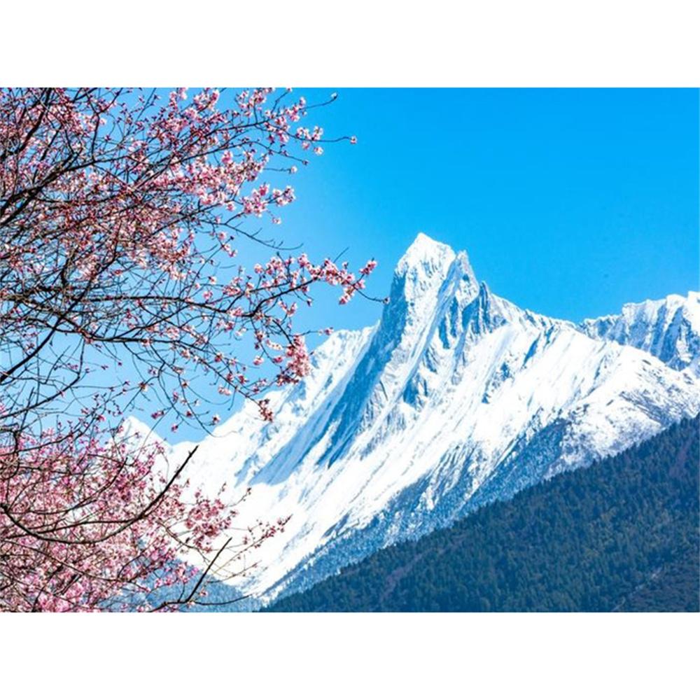 DIY Diamond Painting Snow Diamond Mosaic Landscape Sunset Embroidery Rhinestone Full Round Diamond Cross Stitch Home Gift