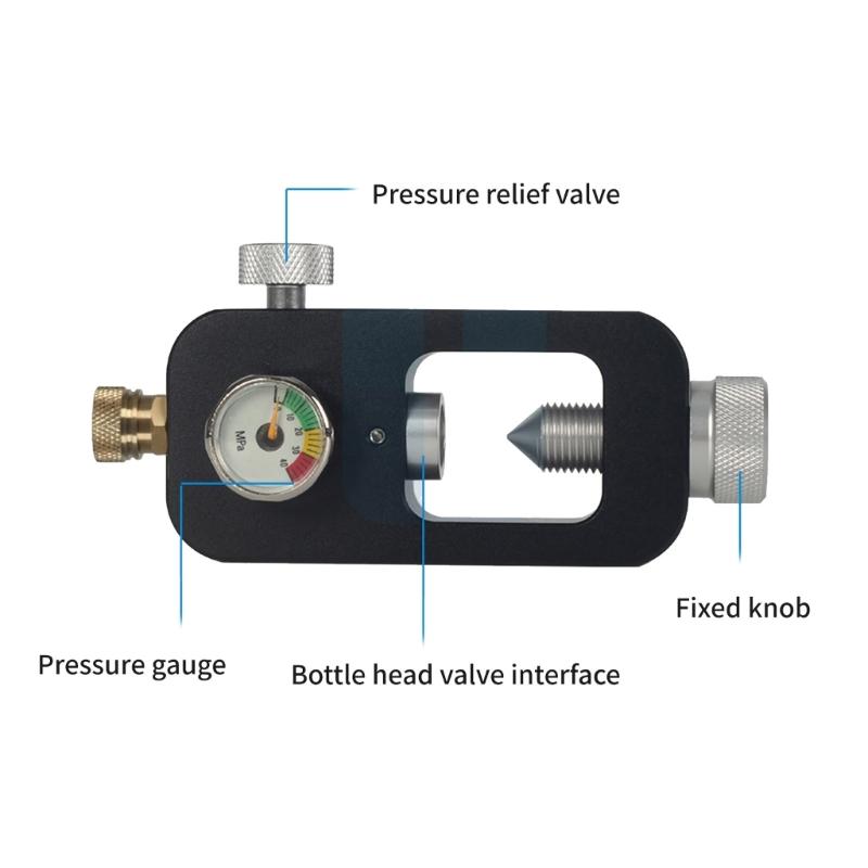 Scubas Diving Tanks Refill Adapter With Gauge and Hose Aluminum Alloys Diving Oxygen Cylinder Refill Adapter Enduring