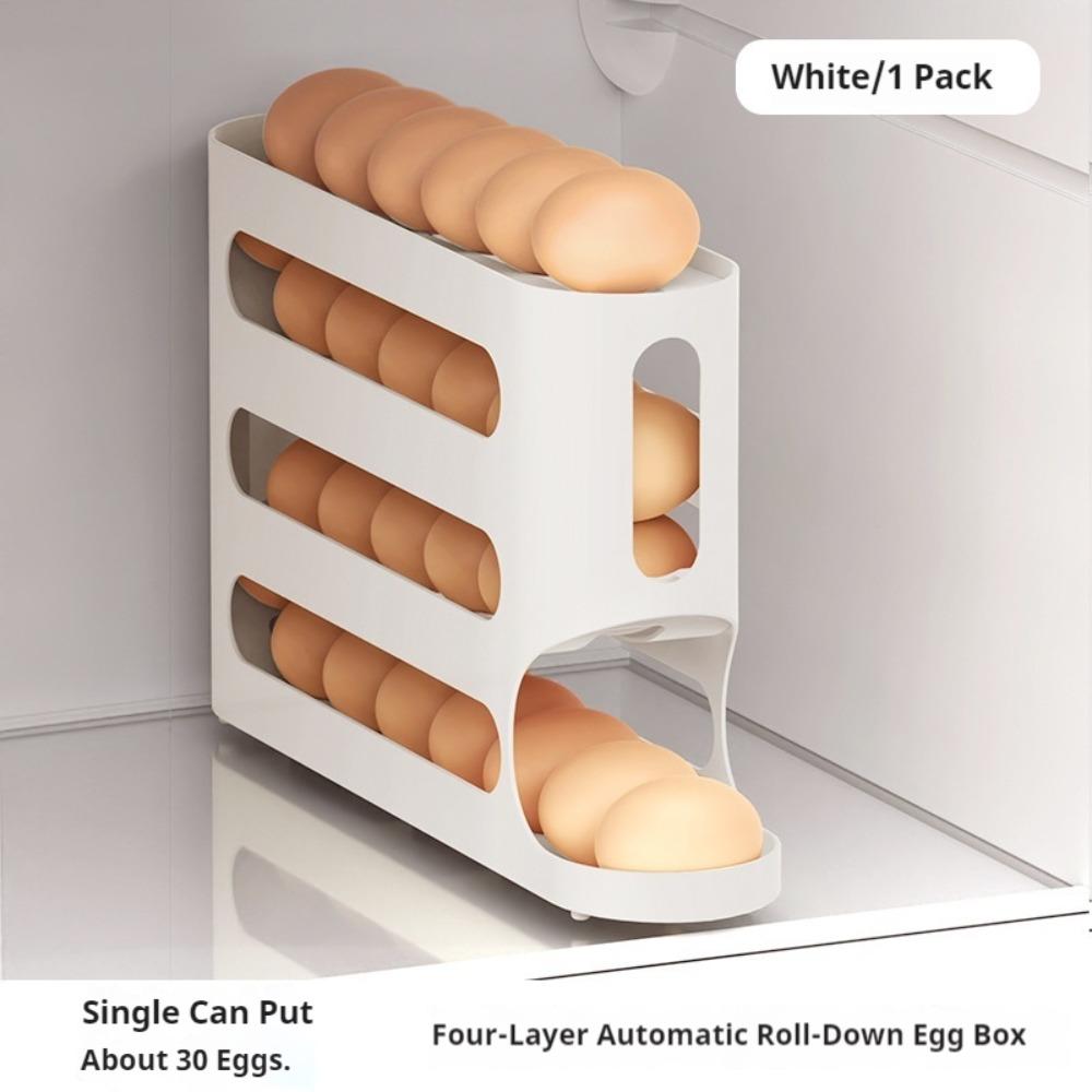 Large Capacity Egg Roller Rack Household Egg Organiser New Automatic Egg Roller