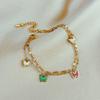 New Fashion Colorful Four Leaf Clover Anklet Women's Personalized Sexy Double Layer Anklet Titanium Steel Butterfly Anklet