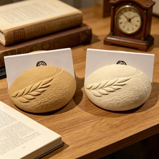 Sourdough Bread Business Card Holder Creative Mini Bread-Shaped Card Display Organizer for Bakery Cafe Pastry Shop Farmers Market Countertop Decor