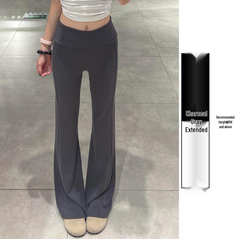 Women s Dark Blue Micro-Flare Velvet-Lined Low-Waist Slimming Sweatpants for Autumn/Winter S