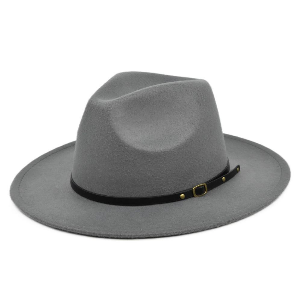 Retro Plush Jazz Multi Color Flat Big Brimmed Hat With Fashionable Personality