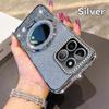 KEYSION Glitter Jewelled Magnetic Phone Case for HONOR X7c X8b X8A Makeup Mirror Stand Shockproof Cover for Honor 200 Smart 5G