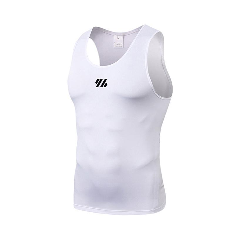

Мужская летняя одежда для тренажерного зала Muscleguys, спортивный досуг, облегающая майка без рукавов из молочного шелка, эластичные дышащие тонкие фитнес-топы L белый