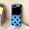 High-end Fashion Glossy Color Blocking Polka Dot Phone Case for Samsung Galaxy Z Flip 7 6 5 4 3 Shockproof Slim Protective Cover