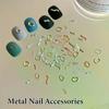 20Pcs Irregular Metal Nail Art Charms Jewelry Baroque Flat Bottom Oval Hollow Shape Twisted Nail Accessories