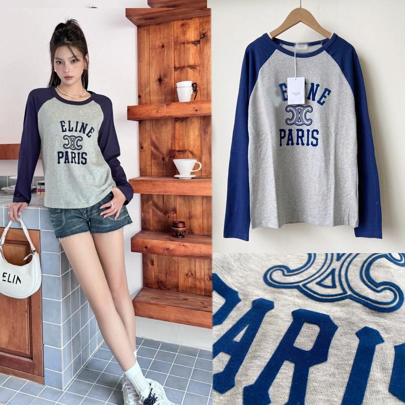 Women s Autumn Flocking Letter Logo Long Sleeve Loose T-shirt with Horn Sleeves M (In Stock)