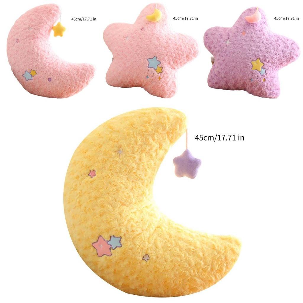 Cute Star And Moon Plush Pillow For Kids Soft And Fluffy Stuffed Toy For Home Decor And Birthday Gifts From Diman