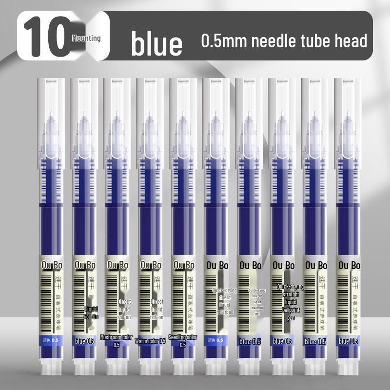 Quick-Dry Black 0.5 Gel Pen - Rollerball & Brush Tip for Exams and Schoolwork