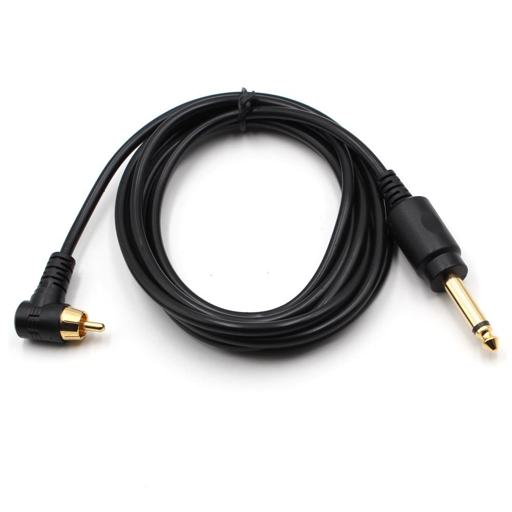 6.35mm Mono To RCA Gold Bent Tattoo Clip Power Cord