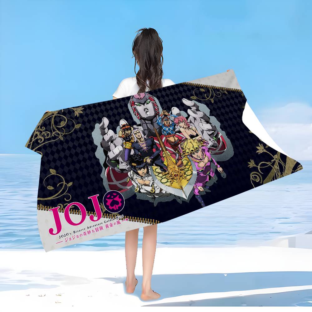 Japan Anime JoJo Bizarre Adventure Beach Towel Colorful Bath Towels For Girl Microfiber Quick Dry Yoga Spa Gym Pool