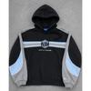 Unisex Hooded Sweatshirt With Patchwork Print Design Loose Fit Streetwear Teens Adults