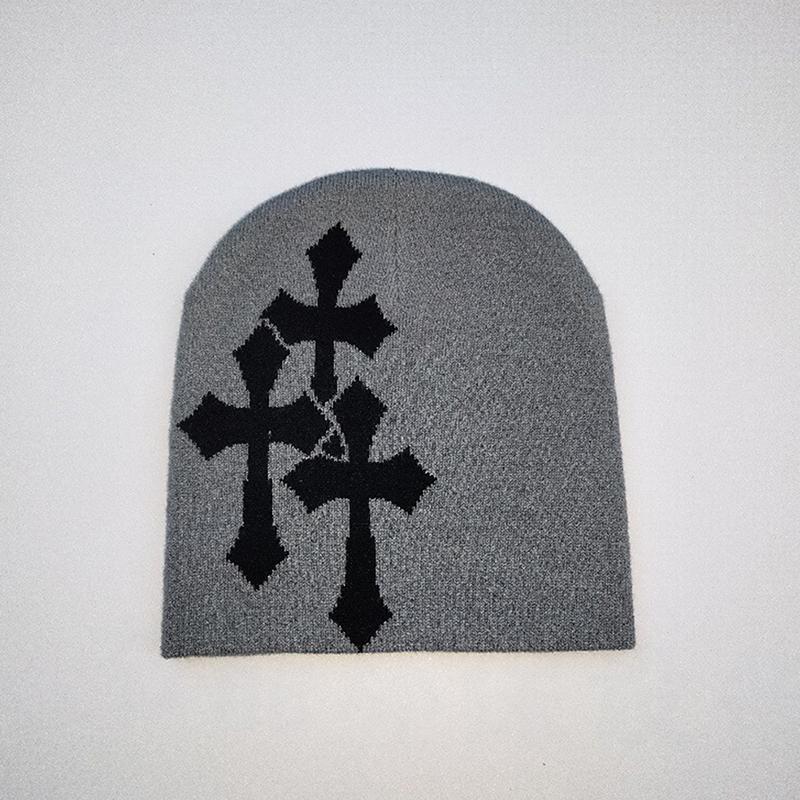 Y2K Kreuzstrickmütze Herbst Winter Street Unisex Warm Persönlich Vielseitig Nischen Beanies