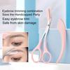 Eyebrow Trimmer Scissors with Comb Stainless Steel Non-Slip Precision Eyebrow Razor Men Women Brow Hair Removal Grooming Tool