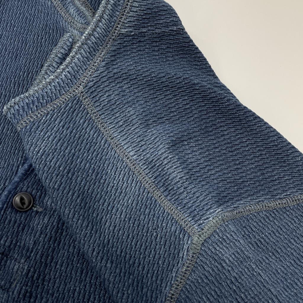 RRL Indigo Henley Neck Short Sleeve Top tops M IndigoUsed