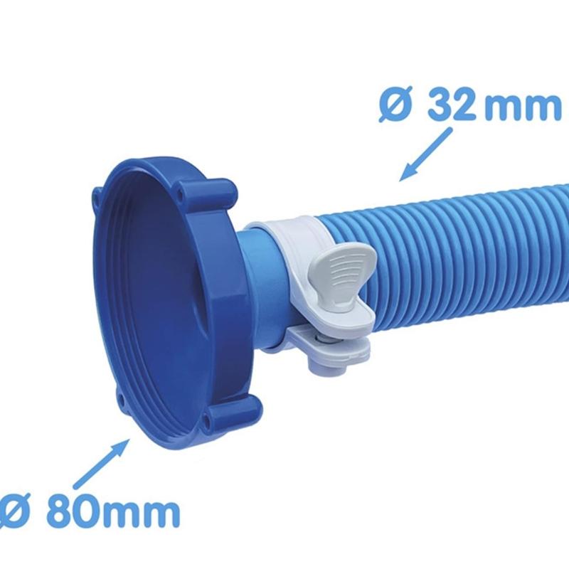 Pool Vacuum Cleaner Adapter Converts 80mm To 32mm for Easy Connection Strong ABS Tool Frees Installation Leak Prevention