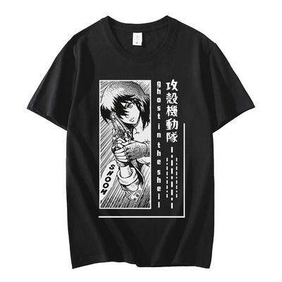 Manga Ghost In The Shell Kusanagi Motoko Men T-Shirt Graphic Print T-Shirts Oversized Tee Shirt Clothes Harajuku Streetwear