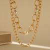 Stylish And Versatile Faux Pearl Layered Necklace With Eyecatching Gold Chain
