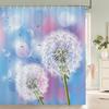 1 Pc Dandelion Pattern Polyester Material Shower Curtain Waterproof Fabric, Plant Printed Partition Curtain for Bathroom