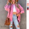 Factory Direct Autumn Long-sleeved Denim Jacket Women's Washed Rough Edge Medium and Long Loose Jacket In Stock